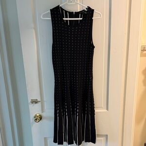 Women's Black and White Stretch Knit Dress